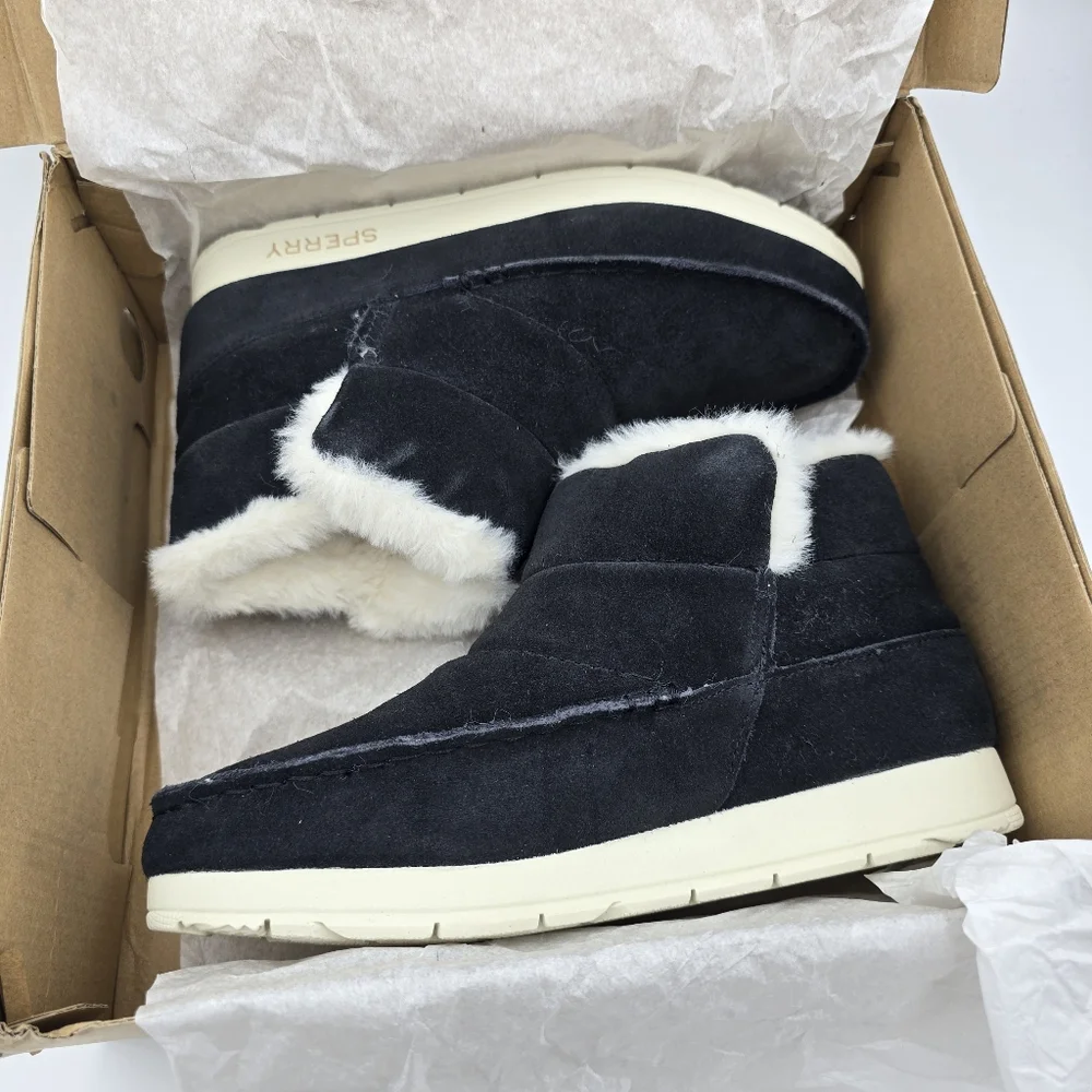 NIB Sperry Moc-Sider Booties, Black, Women's 5.5M - Picture 2 of 16